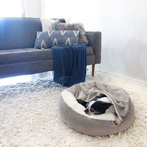 pets : Honden Knuffelgrot Grijs - Knus Warm Beschutting - Pluche in van Pantino