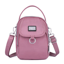 bags : Crossbody Tas Blauw - PhoneBag - Telefoonhoesje met Rits voor in Lichtroze van Pantino