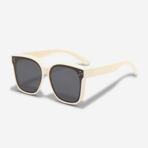 Clip-On Sunglasses : Overzet Zonnebril Gepolariseerd Beige UV440 - Comfortabel & Stijlvol voor Brildragers in Klassiek Beige van Pantino