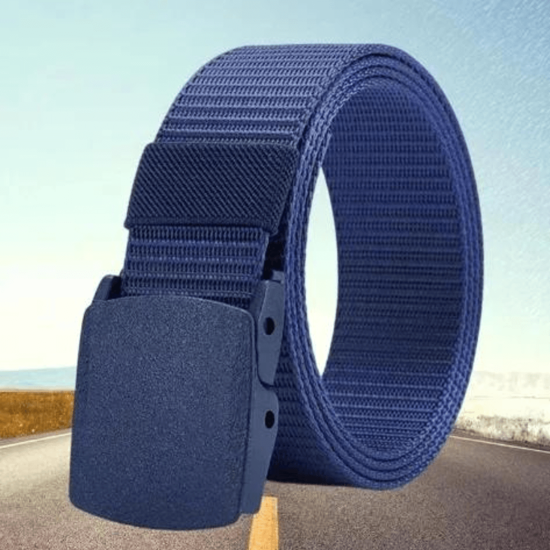 Belt : QuickSnap Riem - Een Riem die Écht Doordacht Is. - Zwart in Blauw van Pantino
