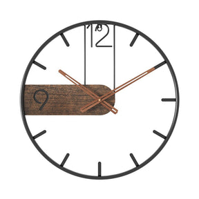 home & garden : Steel-Walnut Wandklok - Hout en Staal - Modern Verfijnd Design in van Pantino