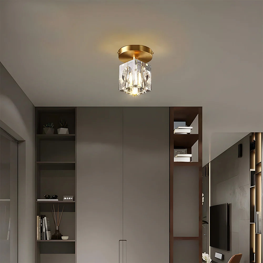 Geometrische Kristallen Plafondlamp - Moderne Zwarte of Gouden Afwerking