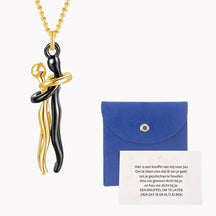 Necklace : Knuffel Ketting voor Dames - Goud & Zilverkleurig - Elegant & Trendy in Goud Zwart van Pantino