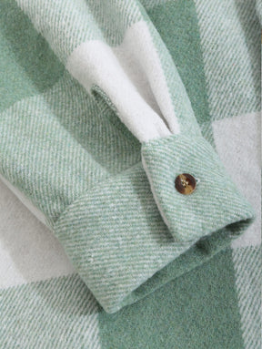 Shirt : Casual Geruite Heren Overhemd - Groen in van Pantino