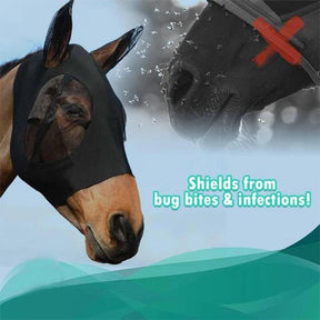 pets : HorseSafe - Paardenmasker Anti-Vlieggaas - Blauw in van Pantino
