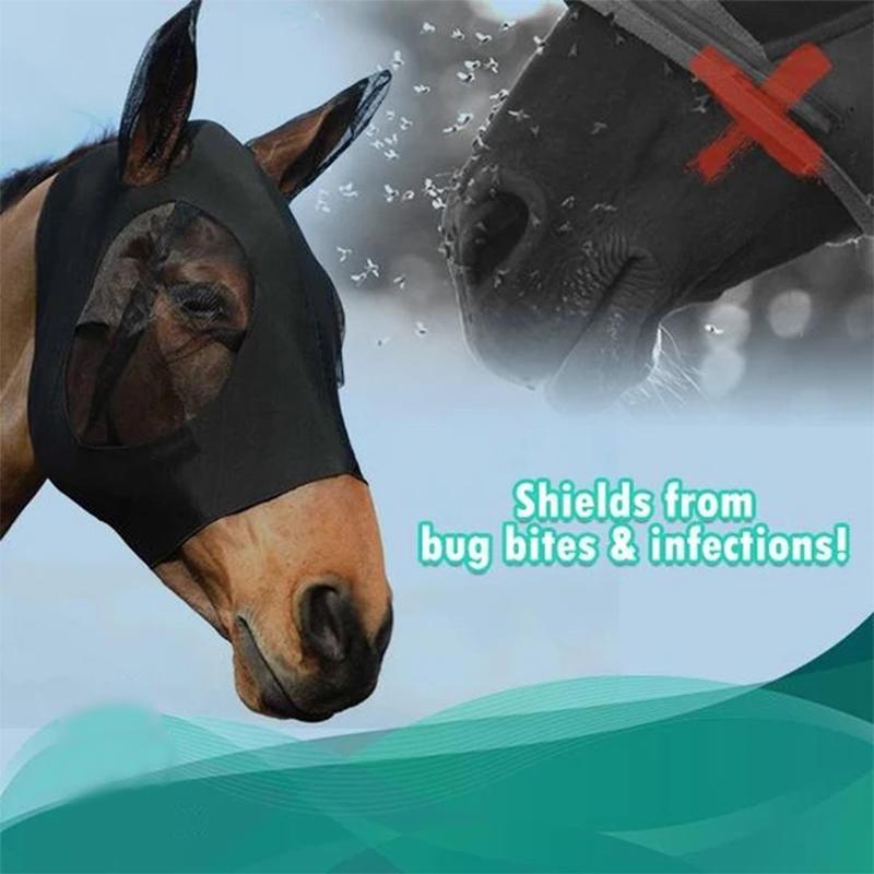 pets : HorseSafe - Paardenmasker Anti-Vlieggaas - Blauw in van Pantino