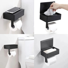 home & garden : Elegante Toiletpapierhouder Zwart - Modern Design Badkamer - RVS in van Pantino