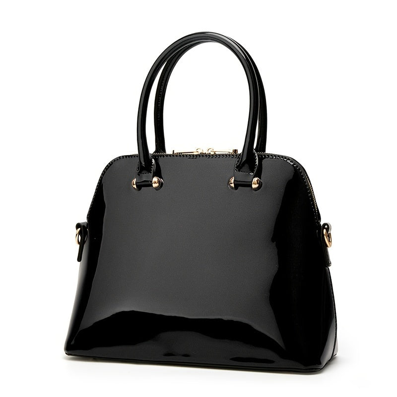 bags : Chique Glanzende Tas met Rits - Praktisch en Elegant voor Elke Dag - Zwart in van Pantino