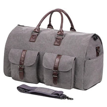 bags : Converteerbare Kledingtas - Bruin Leer - Weekendtas Heren in CANVAS - GRIJS van Pantino