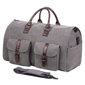 bags : Converteerbare Kledingtas - Bruin Leer - Weekendtas Heren in CANVAS - GRIJS van Pantino