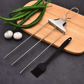 outdoor equipment : 3-Weg Grillspiezen BBQ - Rvs Duurzaam Buiten Grillen - Rvs in van Pantino