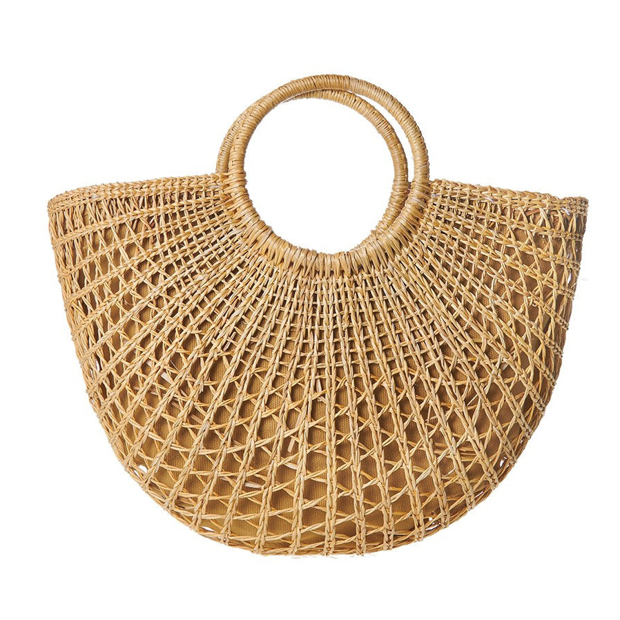 bags : Strandtas Beige - Semicirkel Vakantie Stijl Zomer All-Match in van Pantino