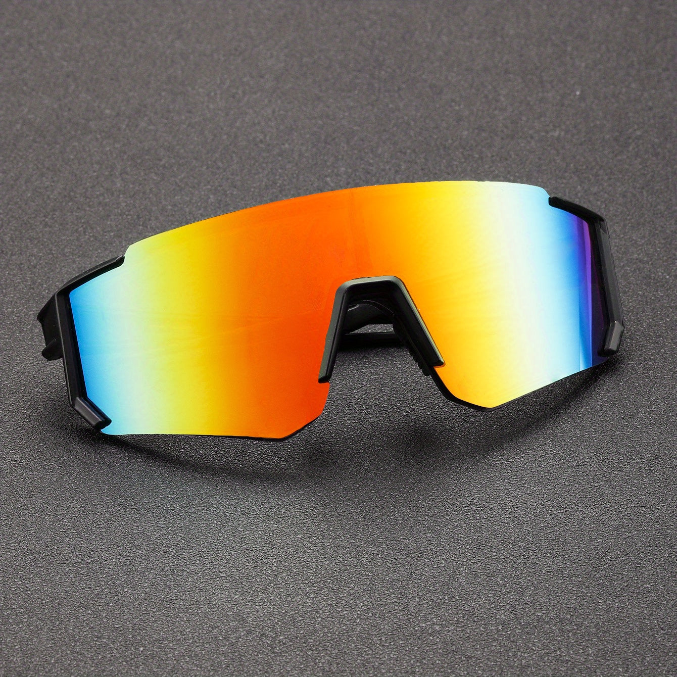 Sport Sunglasses : Sportzonnebrillen voor Heren met Gecoate Lenzen Buitenrijden - Zwart Grijs in Rood Zilverachtig van Pantino