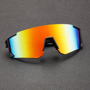 Sport Sunglasses : Sportzonnebrillen voor Heren met Gecoate Lenzen Buitenrijden - Zwart Grijs in Rood Zilverachtig van Pantino