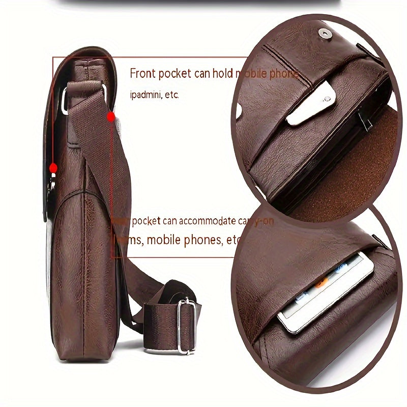 bags : Crossbody Tas Heren Zwart - Men 1pc Vintage Messenger Bag voor Vintage in van Pantino