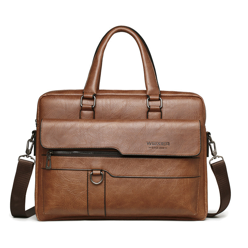 bags : Schoudertas Heren Donkerbruin - Herentas Handtas Retro Tas Elegant in Lichtbruin van Pantino