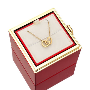 Necklace : Ketting voor dames - Elegante roos hanger in 14k witgoud voor elke gelegenheid in 18K Geelgoud van Pantino