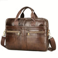 Crossbody Tas Heren een Soort Bruin - Echt Lederen Herentas Toplaag Koeienhuid Lederen Schoudertas