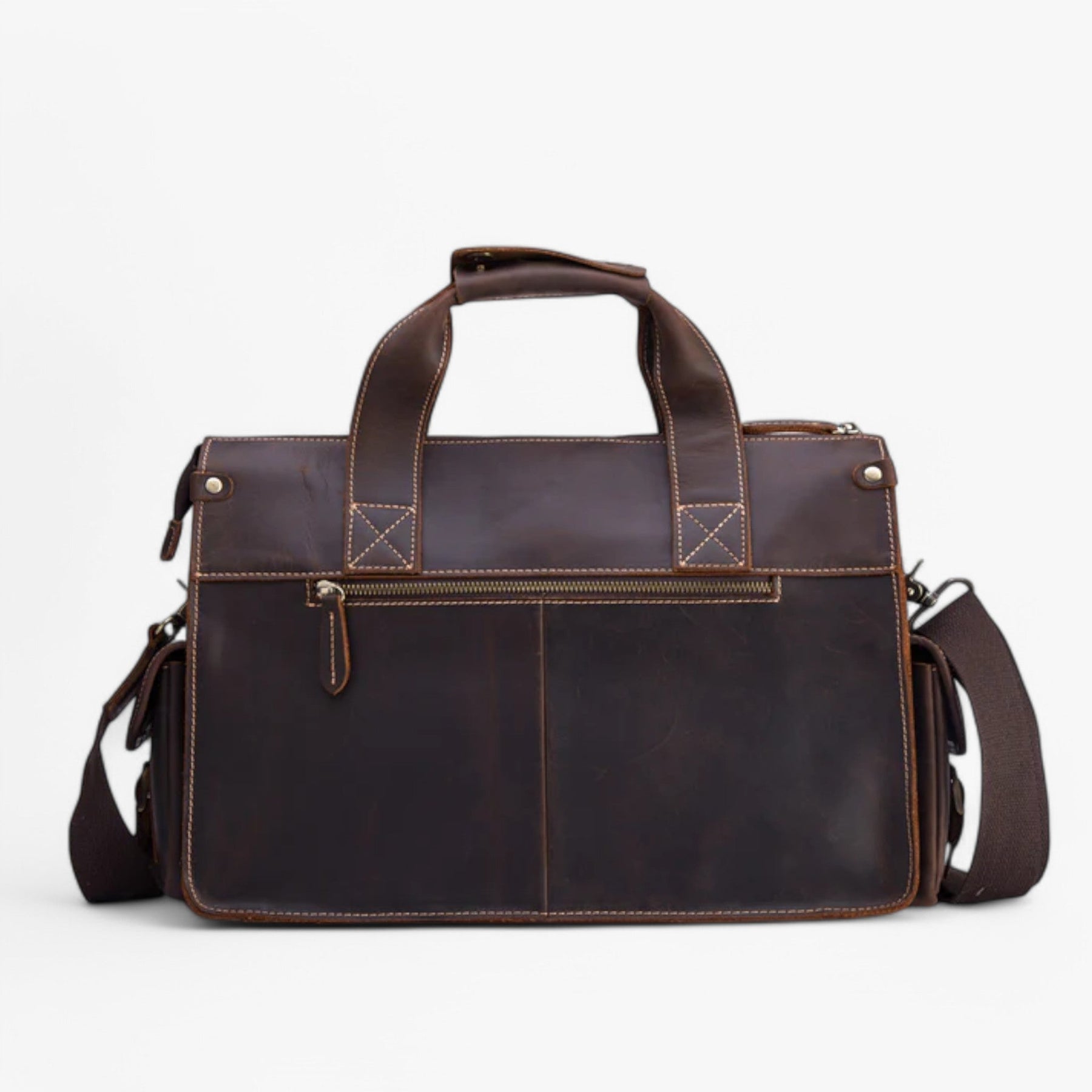 bags : Vintage Leren Aktetas Leer - Donkerbruin in Donkerbruin van Pantino