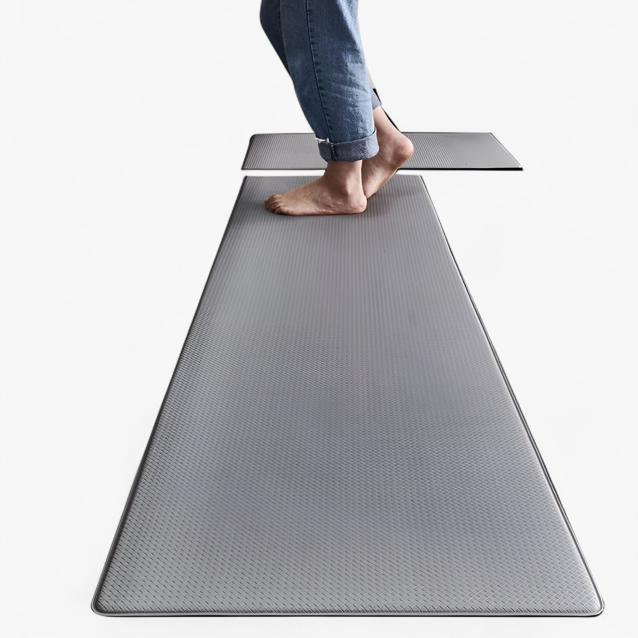 home & garden : Antislip Keukentapijt Katoen Rood - Wasbaar & Duurzaam Vloerkleed in Licht grijs van Pantino