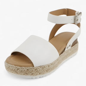 Veelzijdige Dames Espadrille Sandalen van Beige Canvas met Comfortabele Sleehak