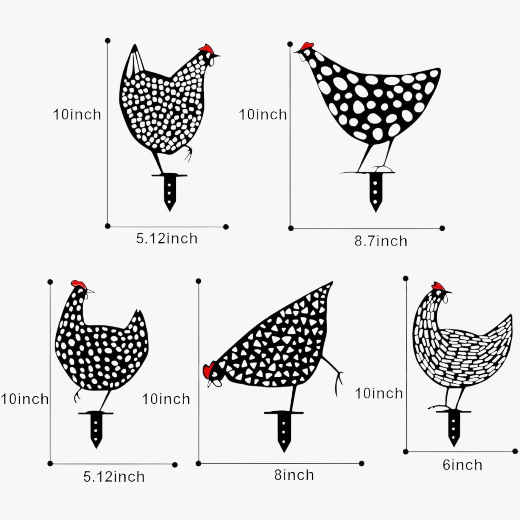 home & garden : The Chicken Family - De Leukste Tuin van de Straat in 5 Unieke Kippen Set van Pantino