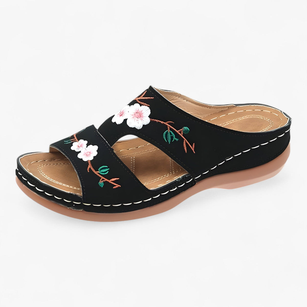 Comfortabele Dames Sandalen met Decoratieve Bloemen - Elegante en Lichte