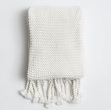 Plaid Tricoté en Coton Biologique Ozarke - Extra Grand 137 x 183 cm - Idéal pour Plus de Confort