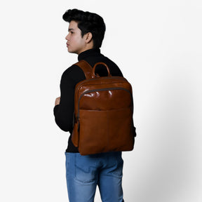 bags : Rugzak Bruin - Luxe Italiaanse Leren in van Pantino
