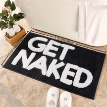 home & garden : Kleurrijk Antislip Badkamermat - Wit in Zwarte Achtergrond - Witte Letters 50cm*80cm van Pantino