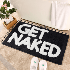 home & garden : Kleurrijk Antislip Badkamermat - Wit in Zwarte Achtergrond - Witte Letters 50cm*80cm van Pantino