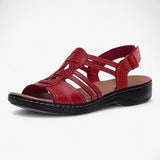 Dames Sandalen Comfortabele en Elegante van Zwart Leer met Lage Sleehak