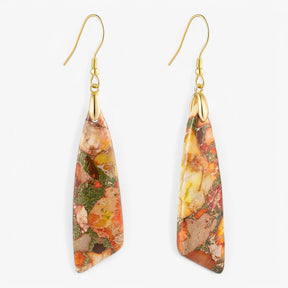 Earrings : Boheemse Oorbellen Paars - Edelstenen Geometrisch Design - Kristal in van Pantino