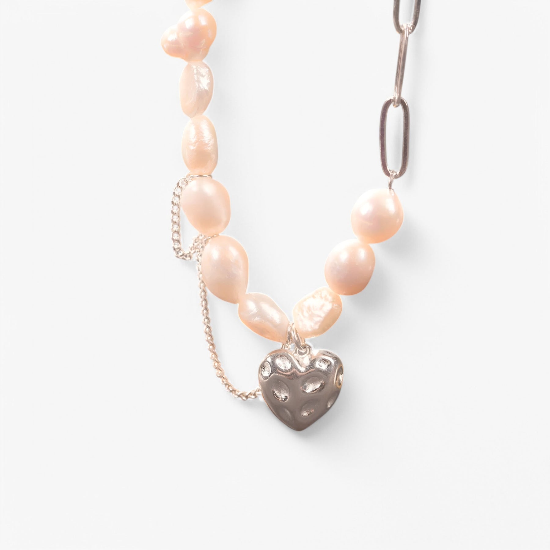 Necklace : Ketting Zilver - Hartparel Asymmetrische in van Pantino