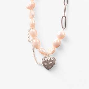 Necklace : Ketting Zilver - Hartparel Asymmetrische in van Pantino
