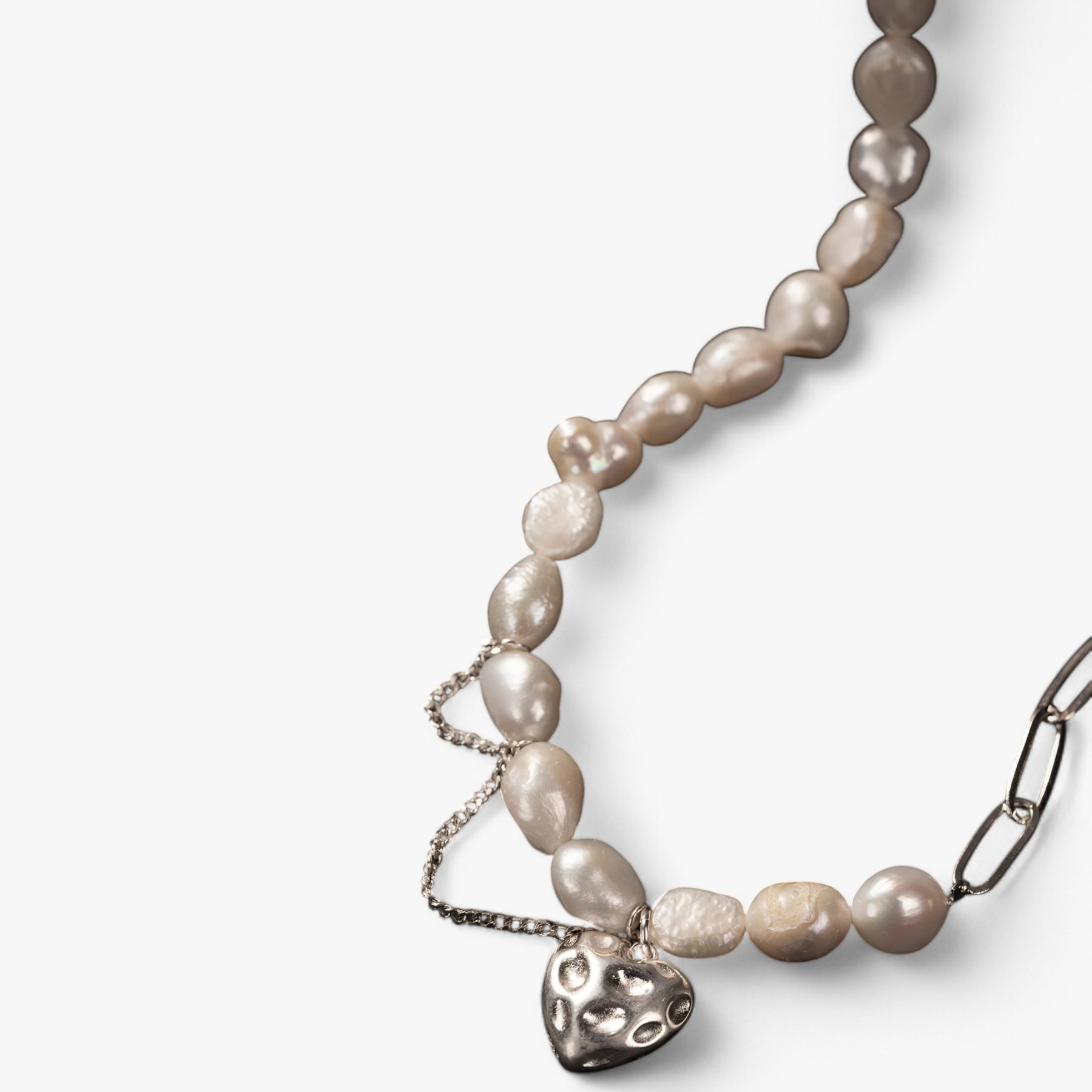 Necklace : Ketting Zilver - Hartparel Asymmetrische in van Pantino