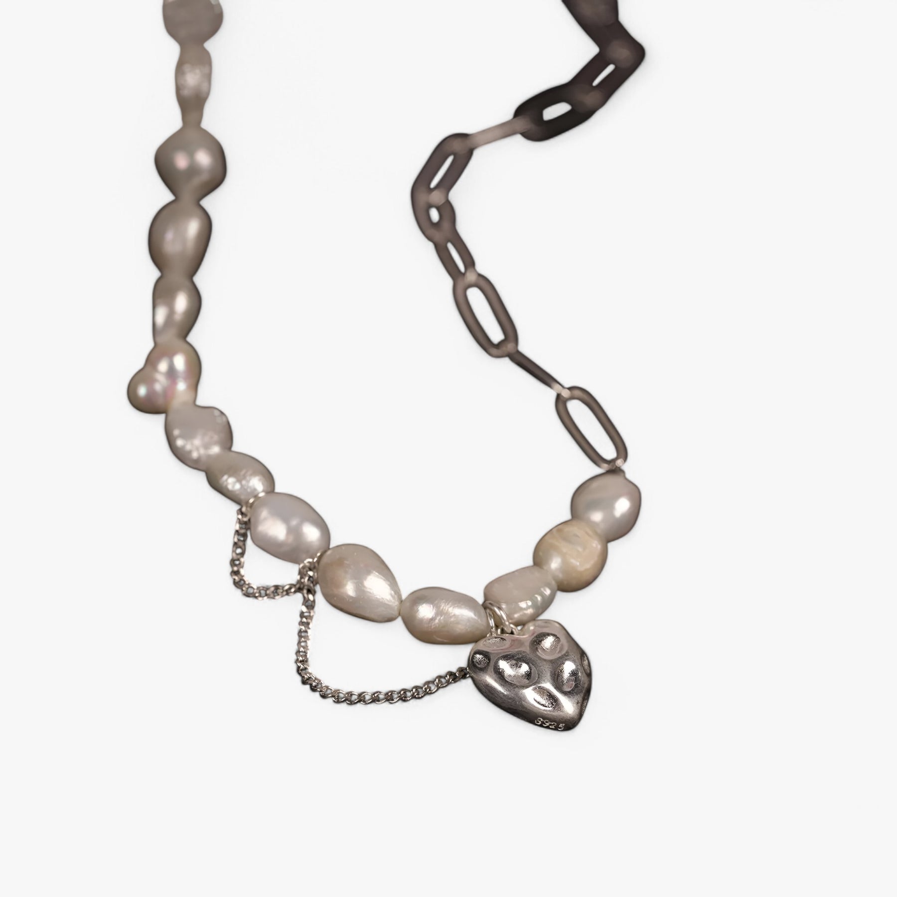 Necklace : Ketting Zilver - Hartparel Asymmetrische in van Pantino