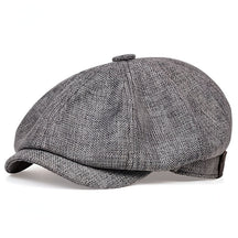 Hat : Cap Heren Zwart - Herencap van Retro Linnen voor Luchtige Lente - En Zomeroutfits in Donker grijs van Pantino