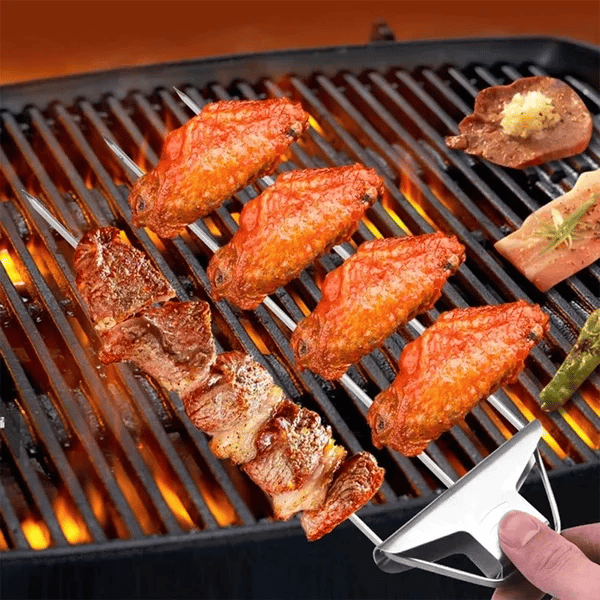outdoor equipment : 3-Weg Grillspiezen BBQ - Rvs Duurzaam Buiten Grillen - Rvs in van Pantino