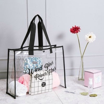 bags : Strandtas Transparant - Pvc in Zwart van Pantino