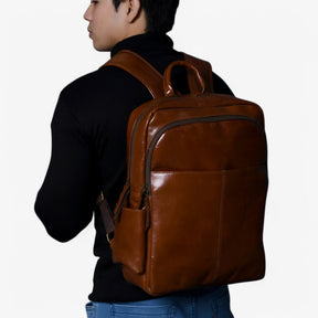 bags : Rugzak Bruin - Luxe Italiaanse Leren in van Pantino
