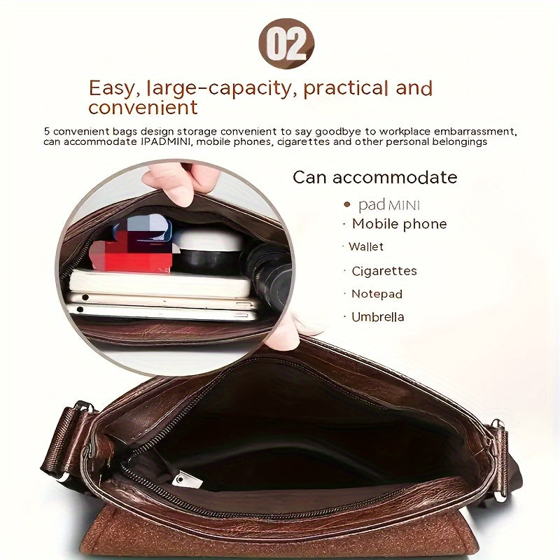 bags : Crossbody Tas Heren Zwart - Men 1pc Vintage Messenger Bag voor Vintage in van Pantino