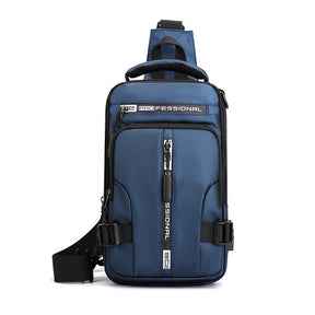 bags : Compacte Rugtas Heren Nylon - Khaki in Blue 18cmx10cmx30cm van Pantino