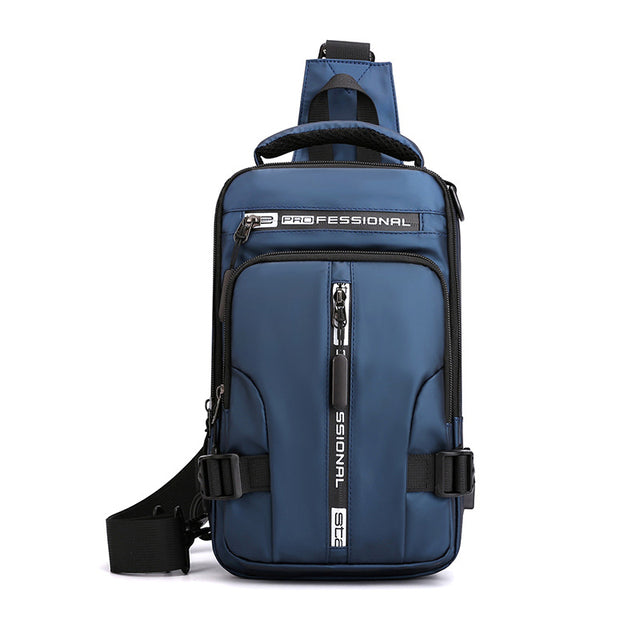 bags : Compacte Rugtas Heren Nylon - Khaki in Blue 18cmx10cmx30cm van Pantino