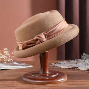 Bucket Hat : Hoed Paars - Franse Stijl Retro Emmer in Camel van Pantino