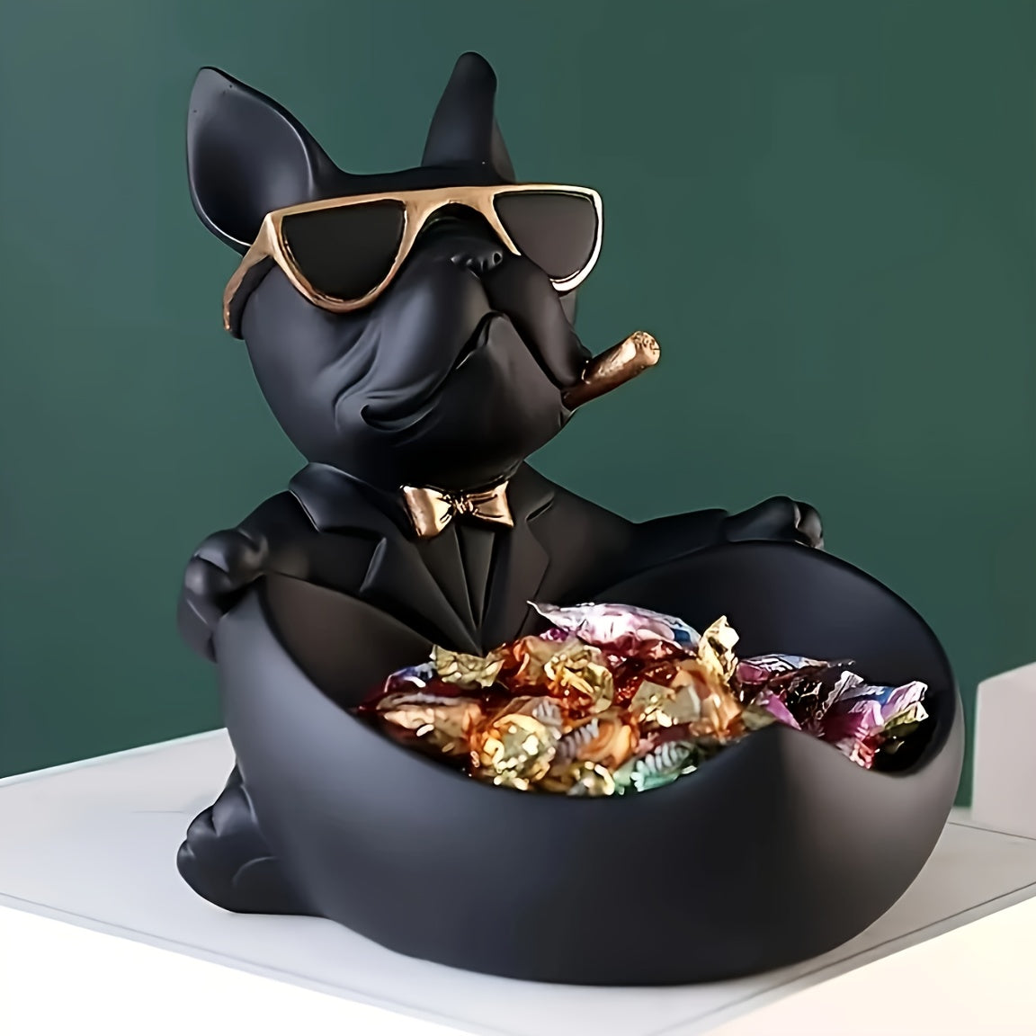 home & garden : Zwart Bulldog Opbergbakje voor Huisdecoratie in Zwart van Pantino
