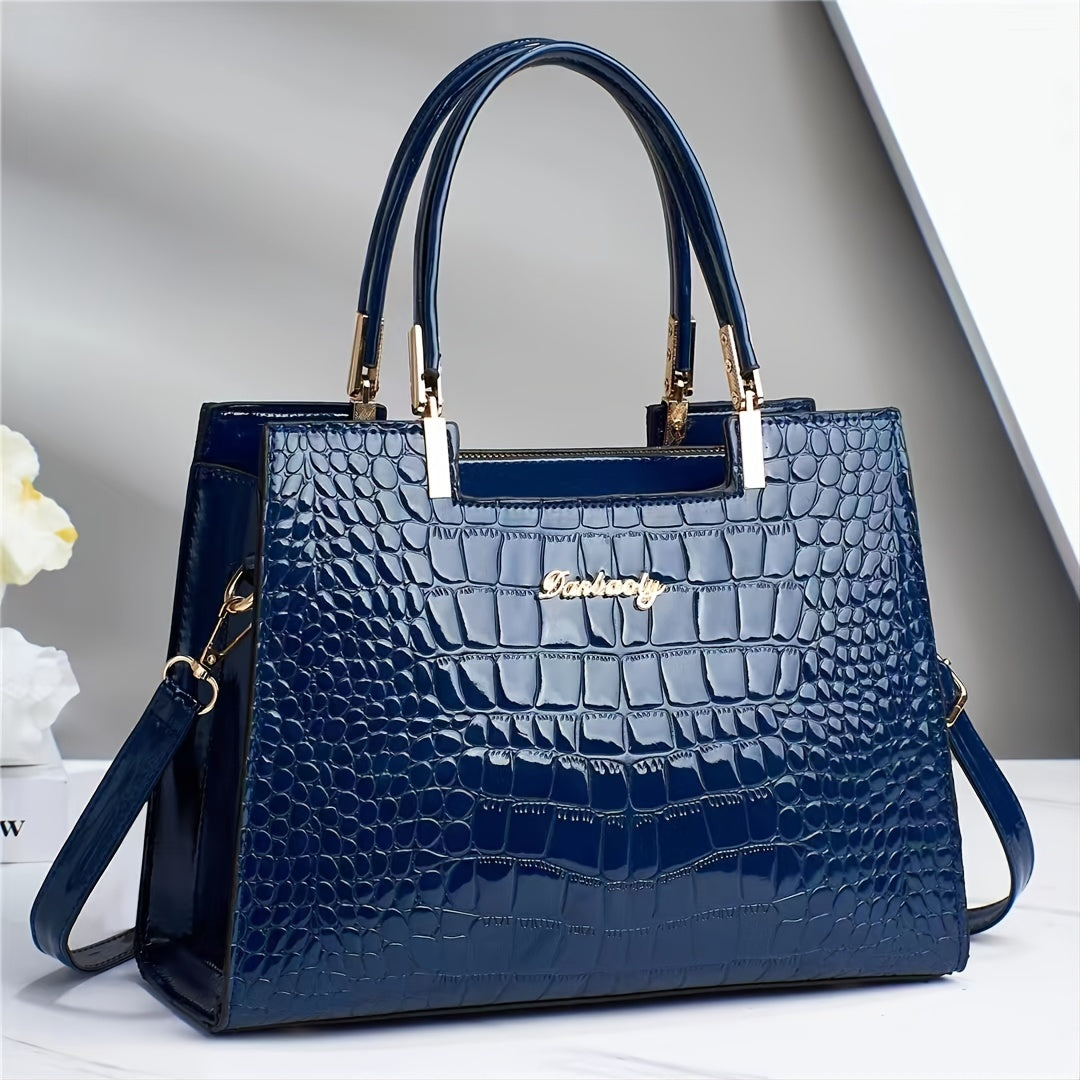 bags : Glossy Handtas - Bruin in Blauw van Pantino