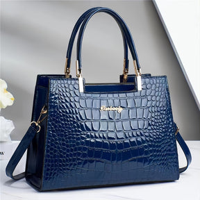 bags : Glossy Handtas - Bruin in Blauw van Pantino