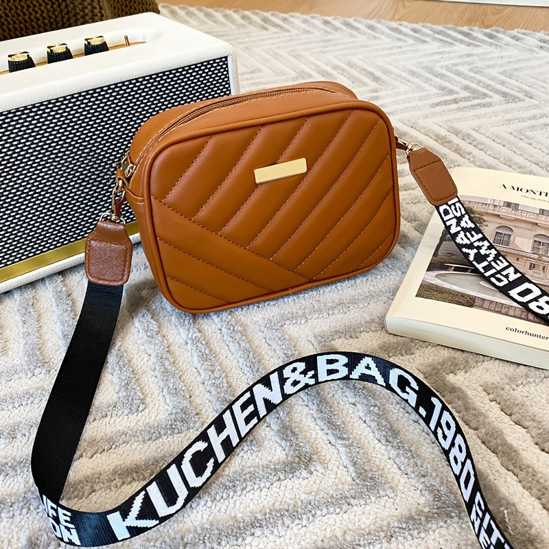 bags : Crossbody Tas Zwart - S.f.y. - Vierkanten in Bruin van Pantino