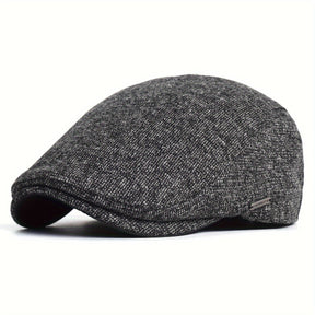 Newsboy Hat : Warme Newsboy Hoed, Cabbie Hoed, Gatsby Hoed Vintage - Zwart in Donkergrijs van Pantino